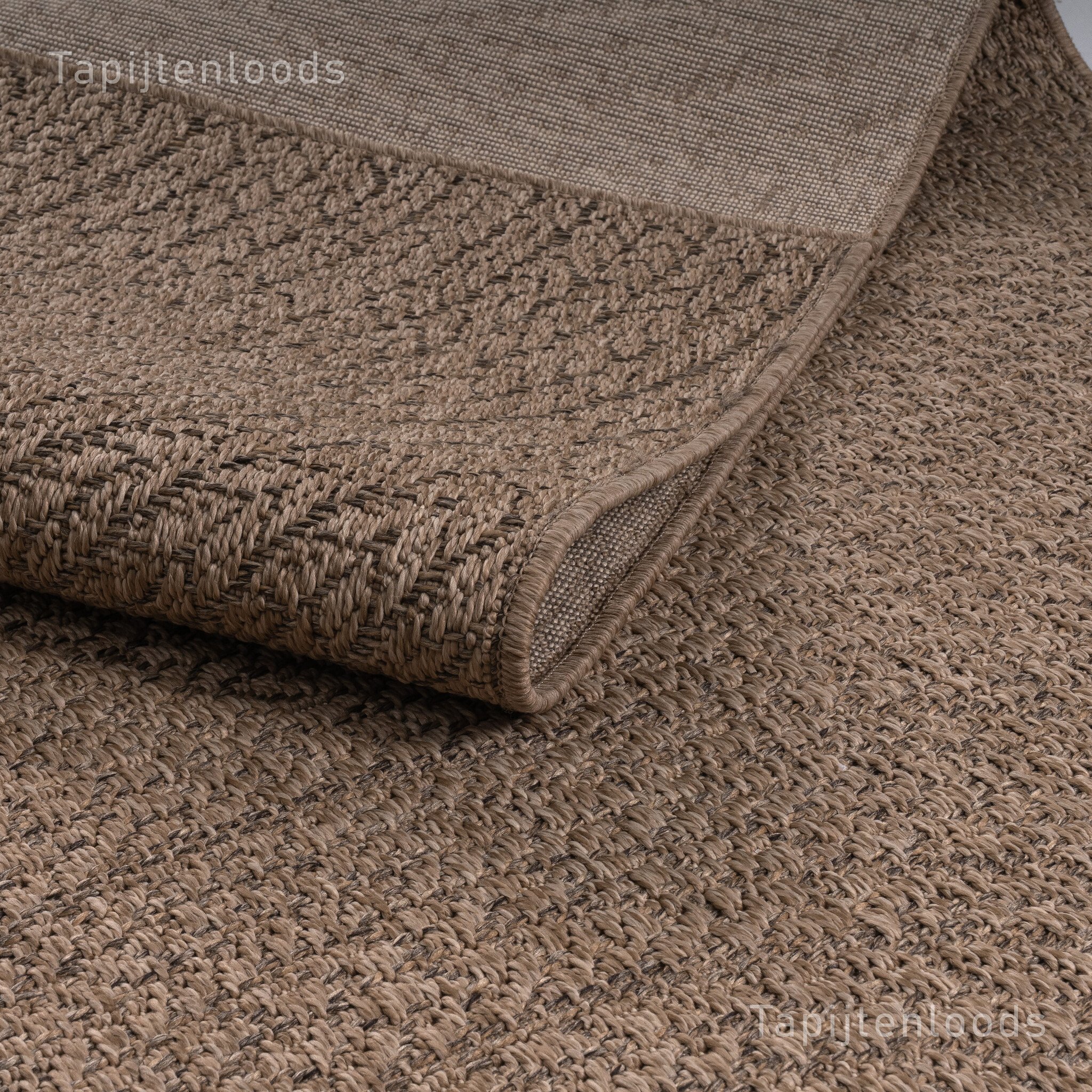 Sahara Japandi Rond Buitenkleed Jute-Look Weerbestendig Vloerkleed Beige