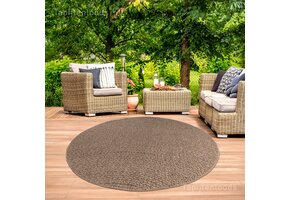 Sahara Japandi Rond Buitenkleed Jute-Look Weerbestendig Vloerkleed Beige