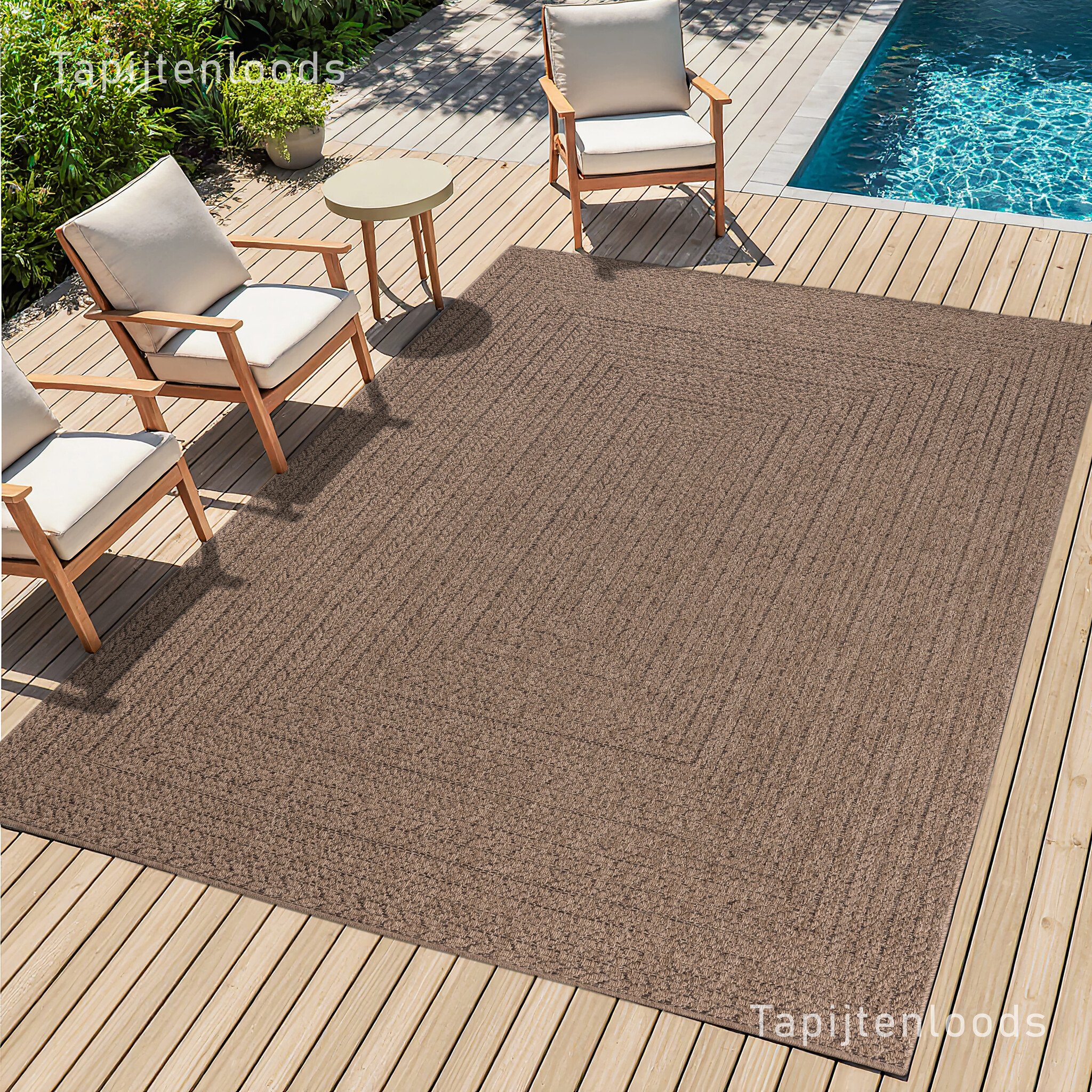 Sahara Buitenkleed Jute-Look Weerbestendig Vloerkleed Beige