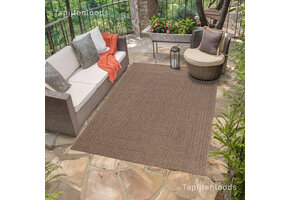 Sahara Buitenkleed Jute-Look Weerbestendig Vloerkleed Beige