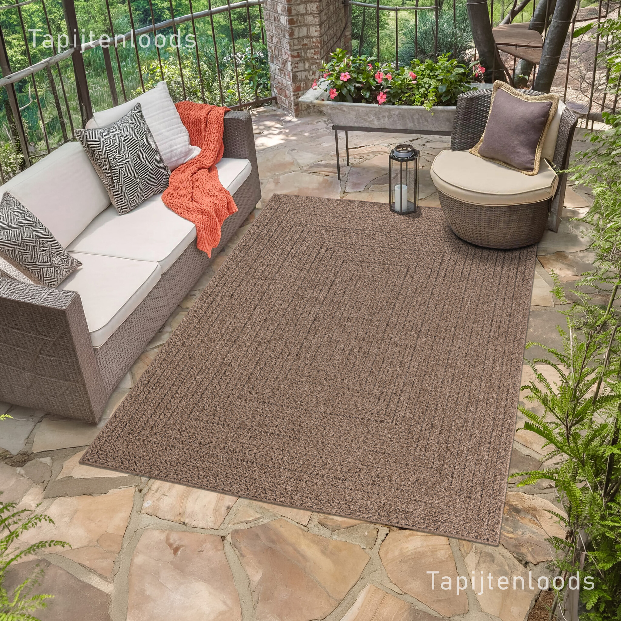 Sahara Buitenkleed Jute-Look Weerbestendig Vloerkleed Beige