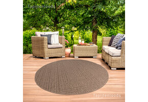 Sahara Rond Buitenkleed Jute-Look Weerbestendig Vloerkleed Beige