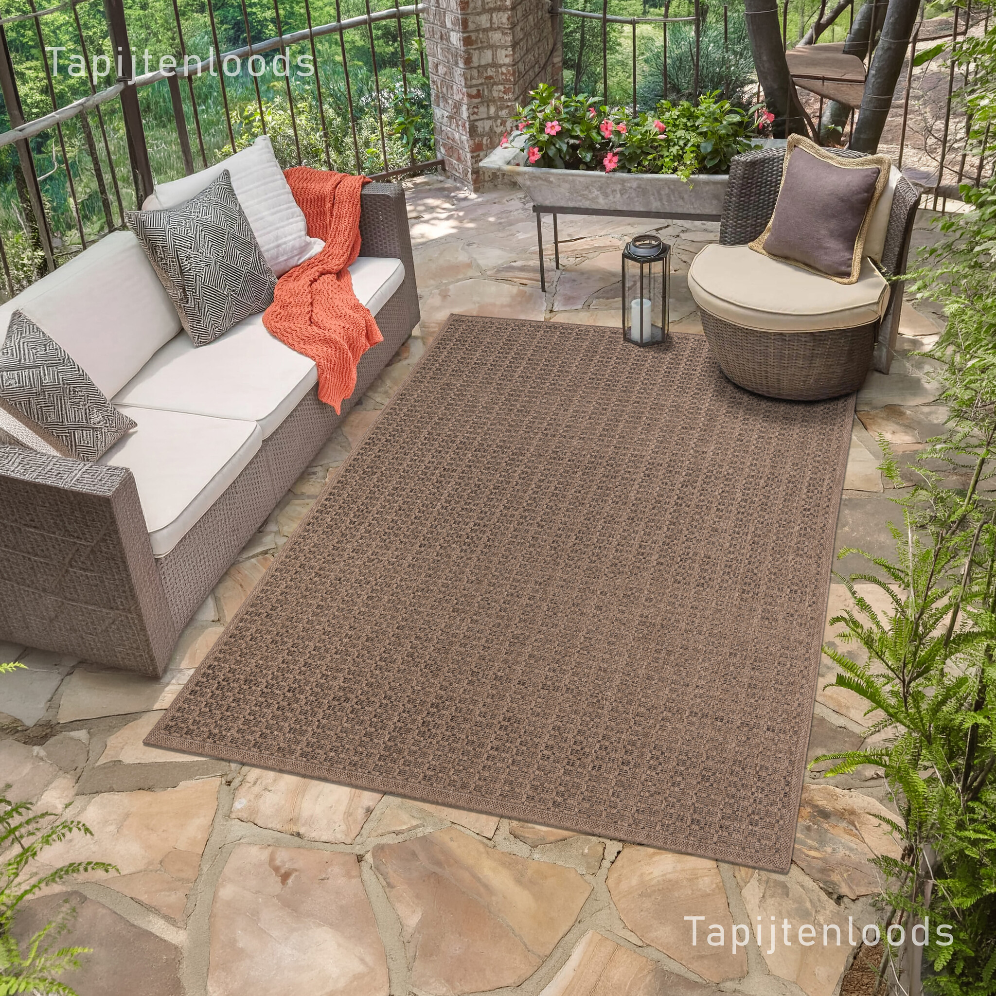 Sahara Uni Buitenkleed Jute-Look Weerbestendig Vloerkleed Beige