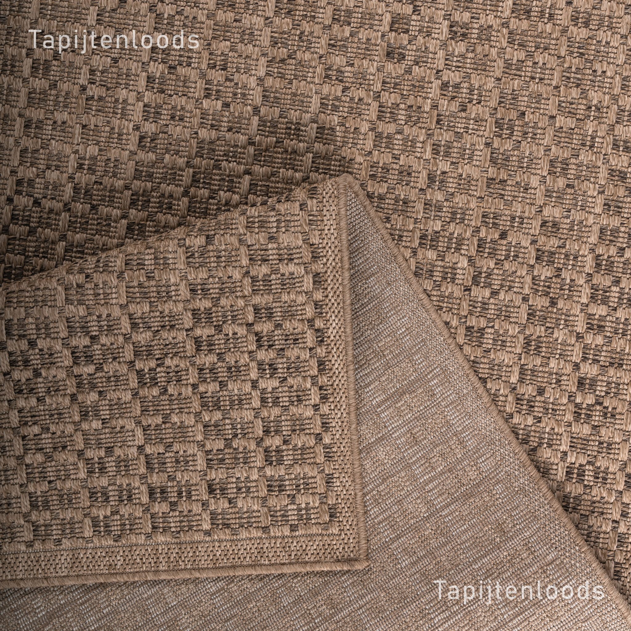 Sahara Uni Rond Buitenkleed Jute-Look Weerbestendig Vloerkleed Beige