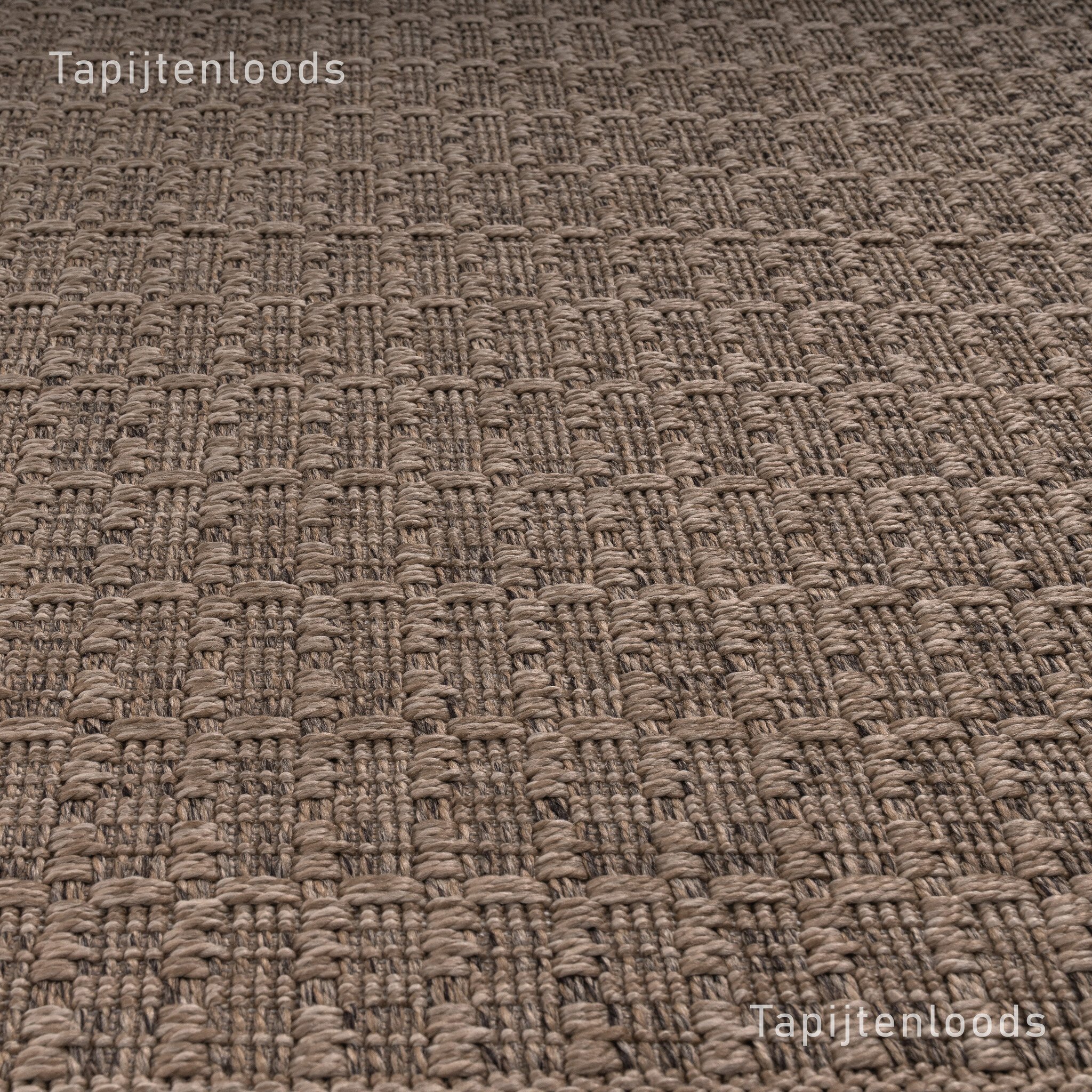 Sahara Uni Rond Buitenkleed Jute-Look Weerbestendig Vloerkleed Beige