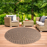 Sahara Japandi Rond Buitenkleed Jute-Look Weerbestendig Vloerkleed Beige