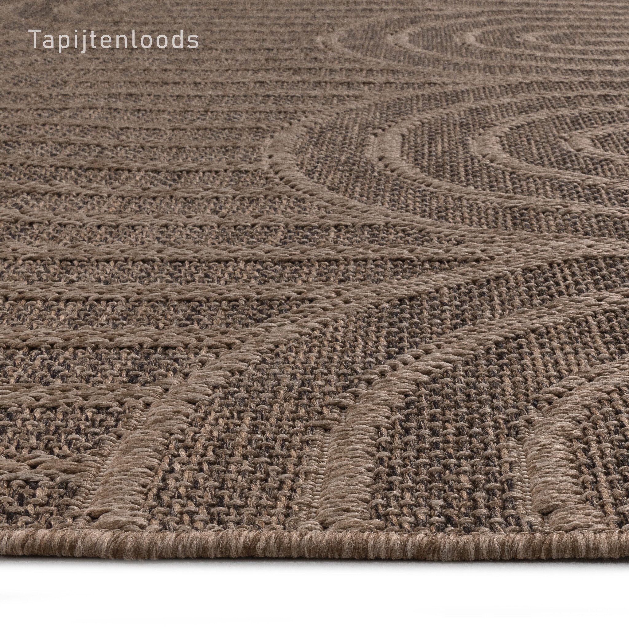 Sahara Japandi Rond Buitenkleed Jute-Look Weerbestendig Vloerkleed Beige