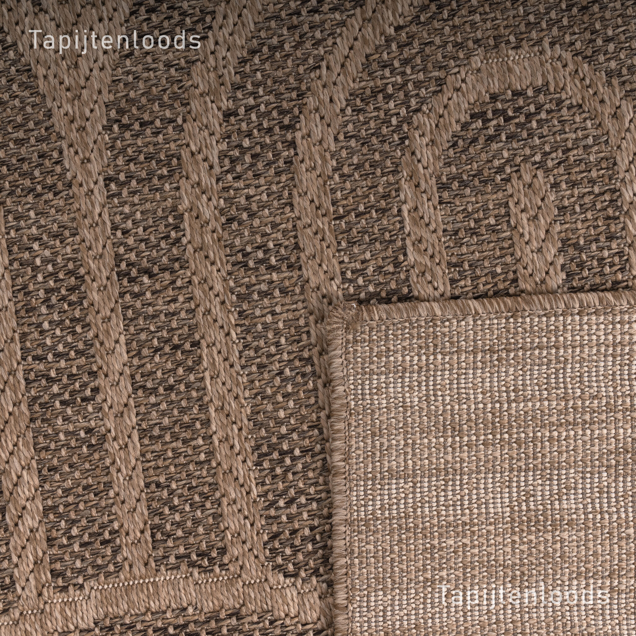 Sahara Japandi Rond Buitenkleed Jute-Look Weerbestendig Vloerkleed Beige