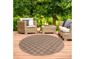 Sahara Rond Buitenkleed Jute-Look Weerbestendig Vloerkleed Beige
