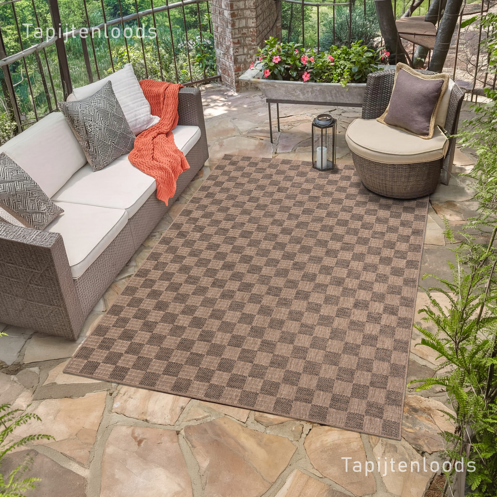 Sahara Buitenkleed Jute-Look Weerbestendig Vloerkleed Beige