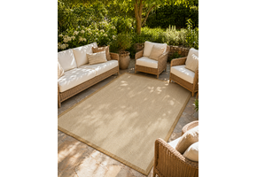 Buitenkleed - Brussels Uni Effen Kader Linnen Beige