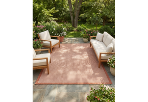 Buitenkleed - Brussels Uni Effen Kader Terra