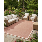 Buitenkleed - Brussels Uni Effen Kader Terra