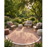 Buitenkleed - Brussels Rond Uni Effen Kader Terra