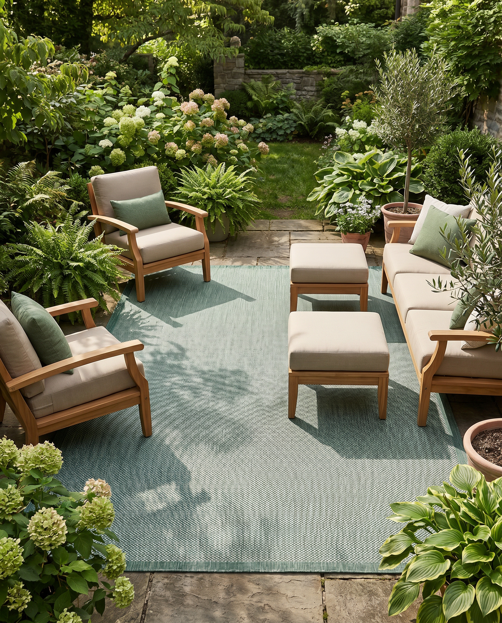 Buitenkleed - Brussels Uni Effen Groen