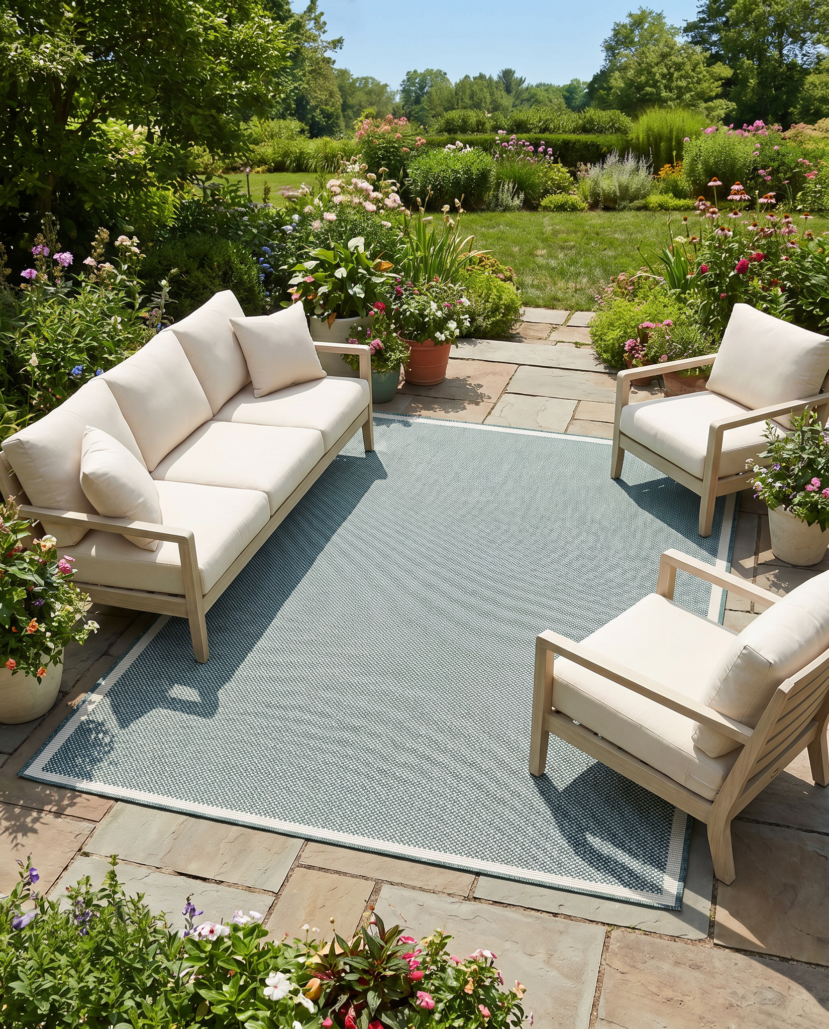 Buitenkleed - Brussels Uni Effen Groen