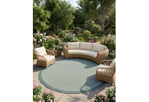 Buitenkleed - Brussels Rond Uni Effen Groen