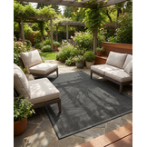 Buitenkleed - Brussels Uni Effen Kader Zwart