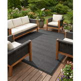 Buitenkleed - Brussels Uni Effen Kader Zwart