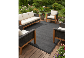 Buitenkleed - Brussels Uni Effen Kader Zwart