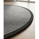 Buitenkleed - Brussels Rond Uni Effen Kader Zwart