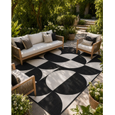 Buitenkleed - Brussels Summer Zwart Wit