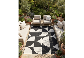 Buitenkleed - Brussels Summer Zwart Wit