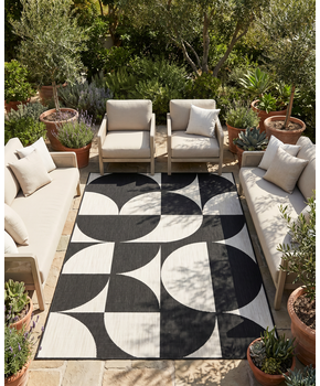 Buitenkleed - Brussels Summer Zwart Wit