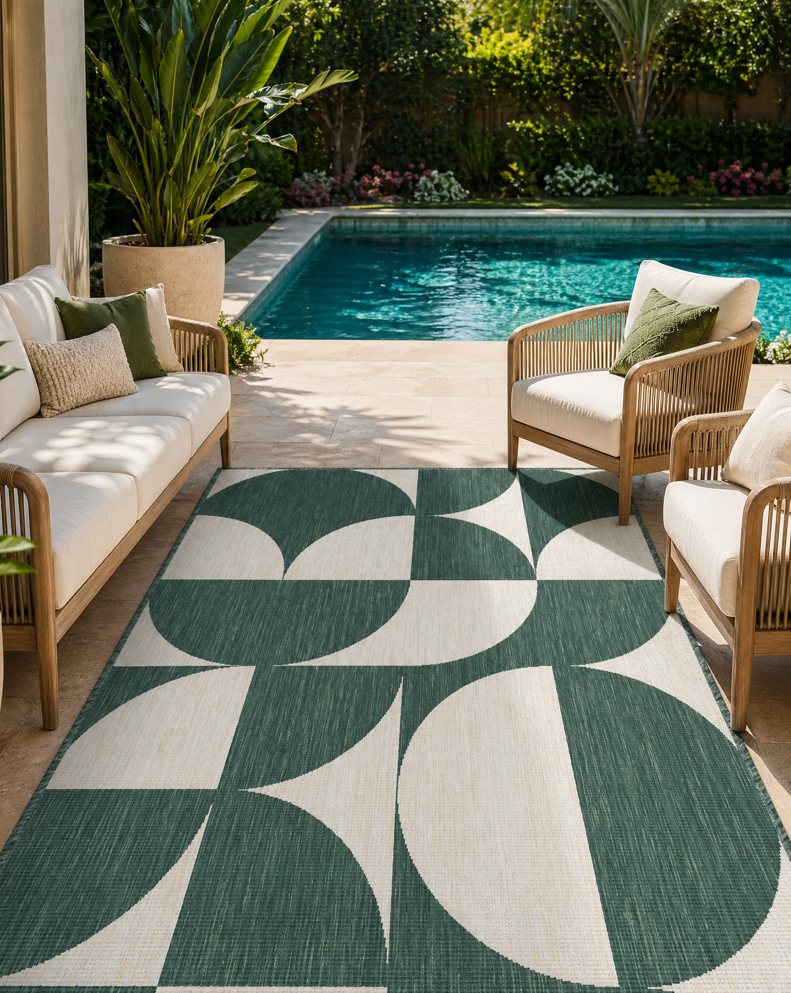 Buitenkleed - Brussels Summer Groen Wit