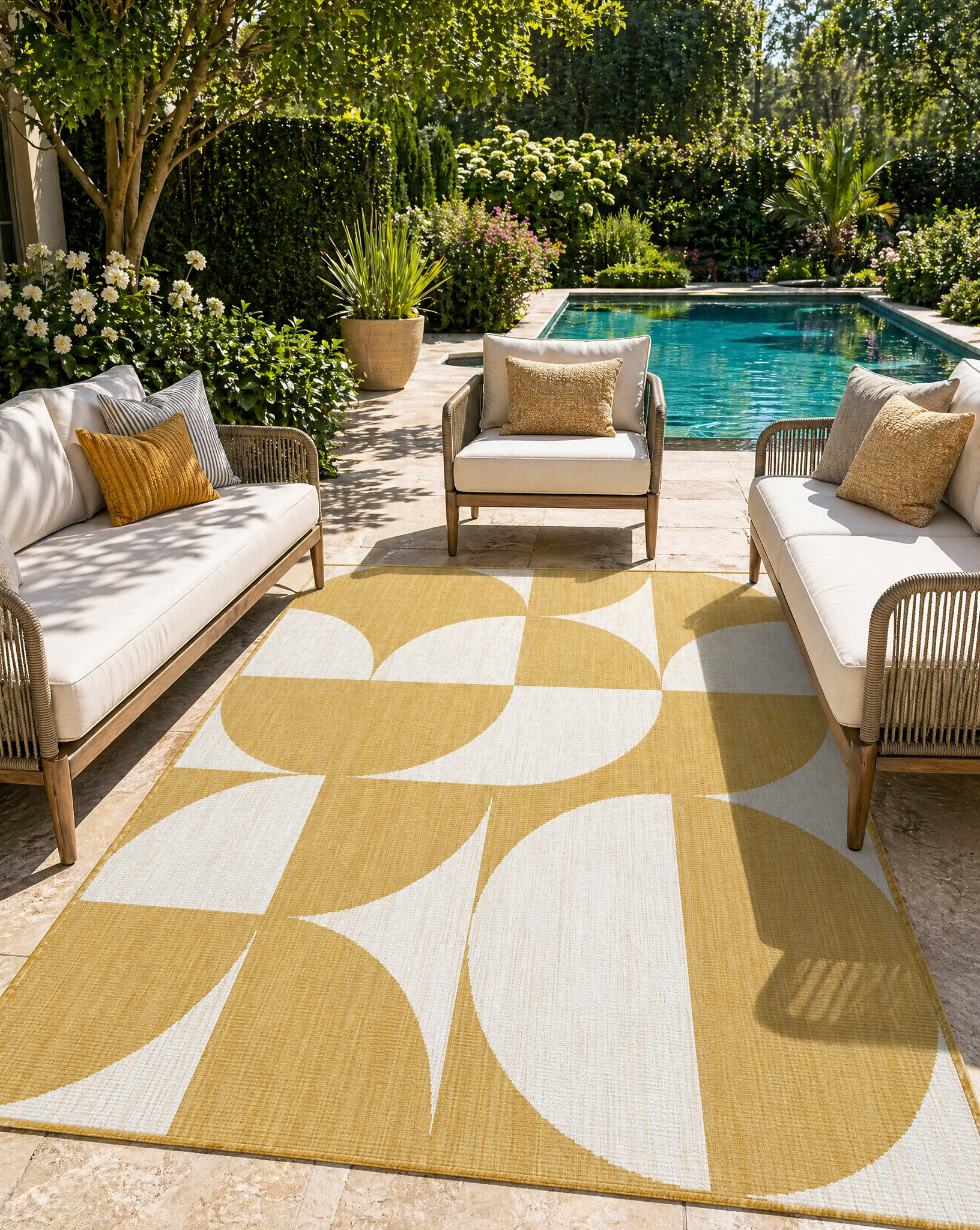 Buitenkleed - Brussels Summer Geel Wit