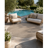 Buitenkleed - Brussels Rond Uni Effen Linnen Beige