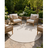 Buitenkleed - Brussels Rond Uni Effen Linnen Beige