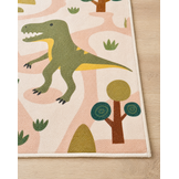 Kinderkleed Dino - Vloerkleed Kinderkamer Anti-slip Groen Beige