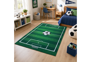 Kinderkleed Voetbal - Vloerkleed Kinderkamer Anti-slip Groen