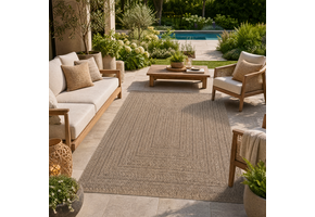 Sahara Buitenkleed Jute-Look Weerbestendig Vloerkleed Beige