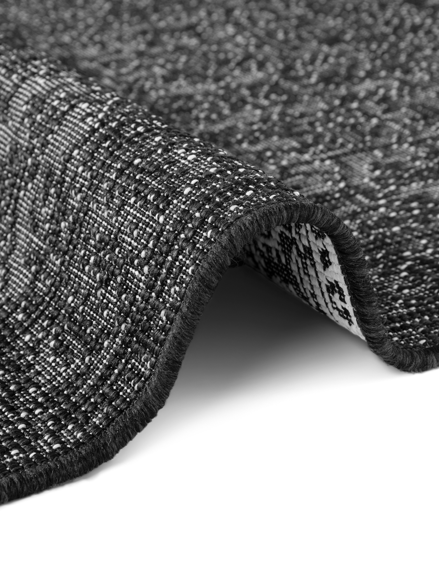 Hanse Home Duet In- & Outdoor Reversible Carpet Round Kona Black White- xcm