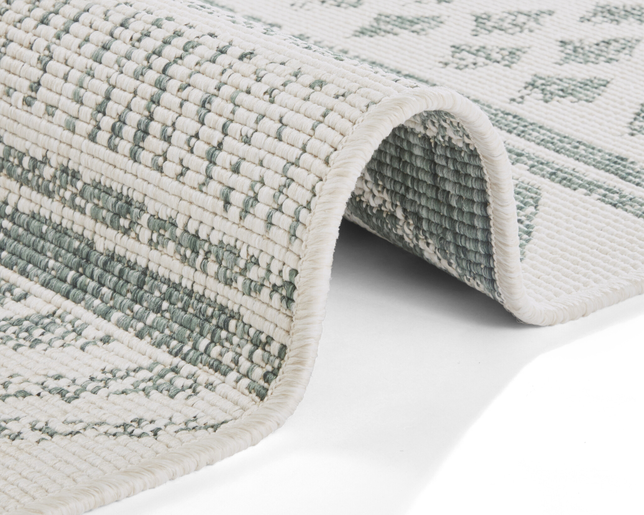 Reversible carpet  Biri green cream- 80x350cm