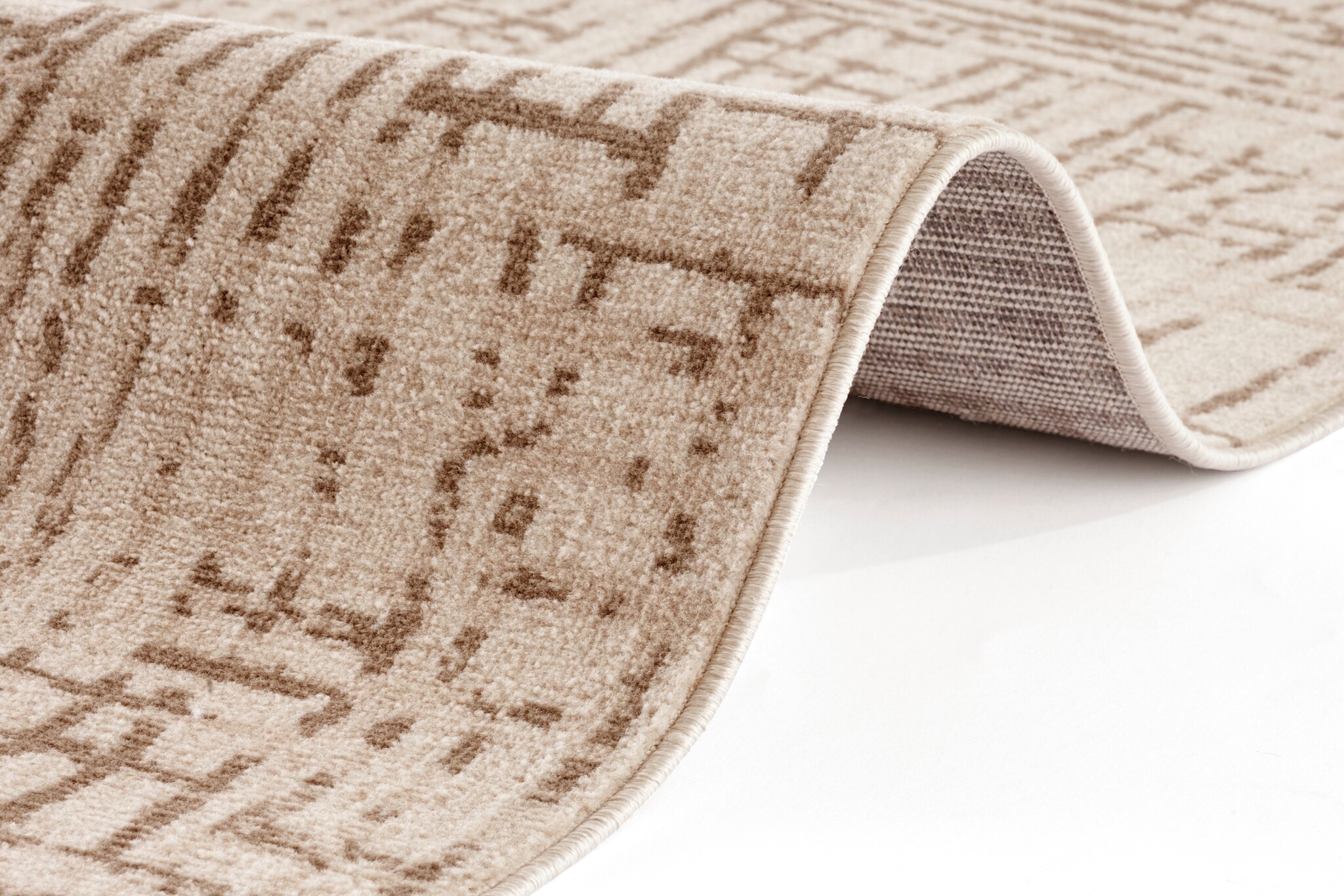 Hanse Home Terrain Designer Shortpile Rug Sole Creme Brown- 80x200cm