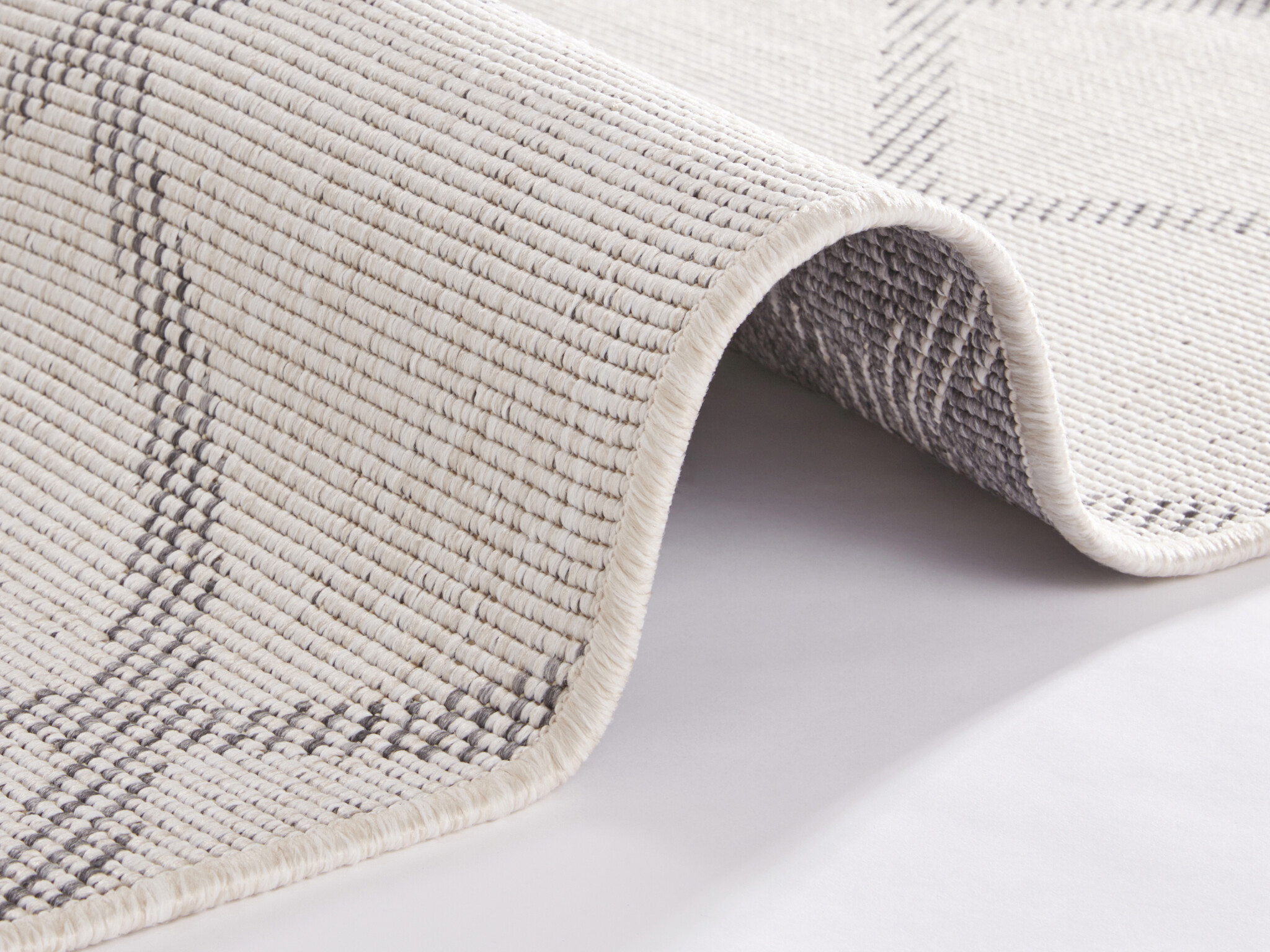 Reversible carpet  Corsica Grey Cream- 80x350cm