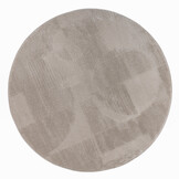 Vivant Japandi Abstract - Rond Vloerkleed Laagpolig - Taupe Beige
