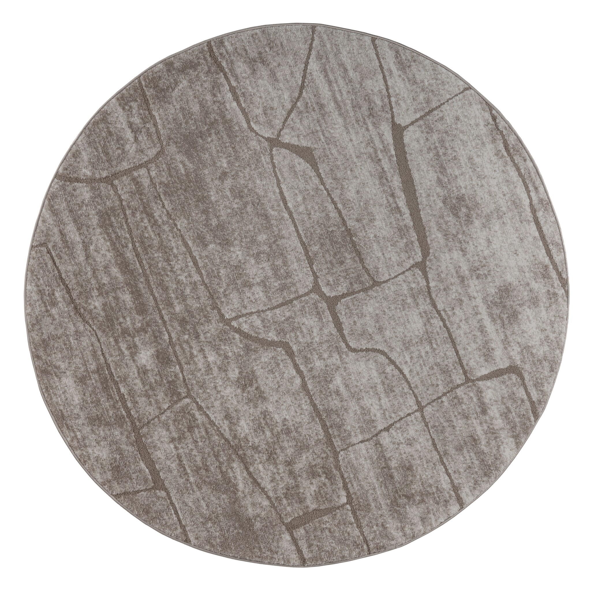 Vivant Marmer - Rond Vloerkleed Laagpolig - Taupe Beige