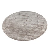 Vivant Marmer - Rond Vloerkleed Laagpolig - Taupe Beige