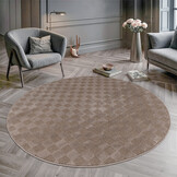 Vivant Chesterfield - Rond Vloerkleed Laagpolig Effen - Taupe