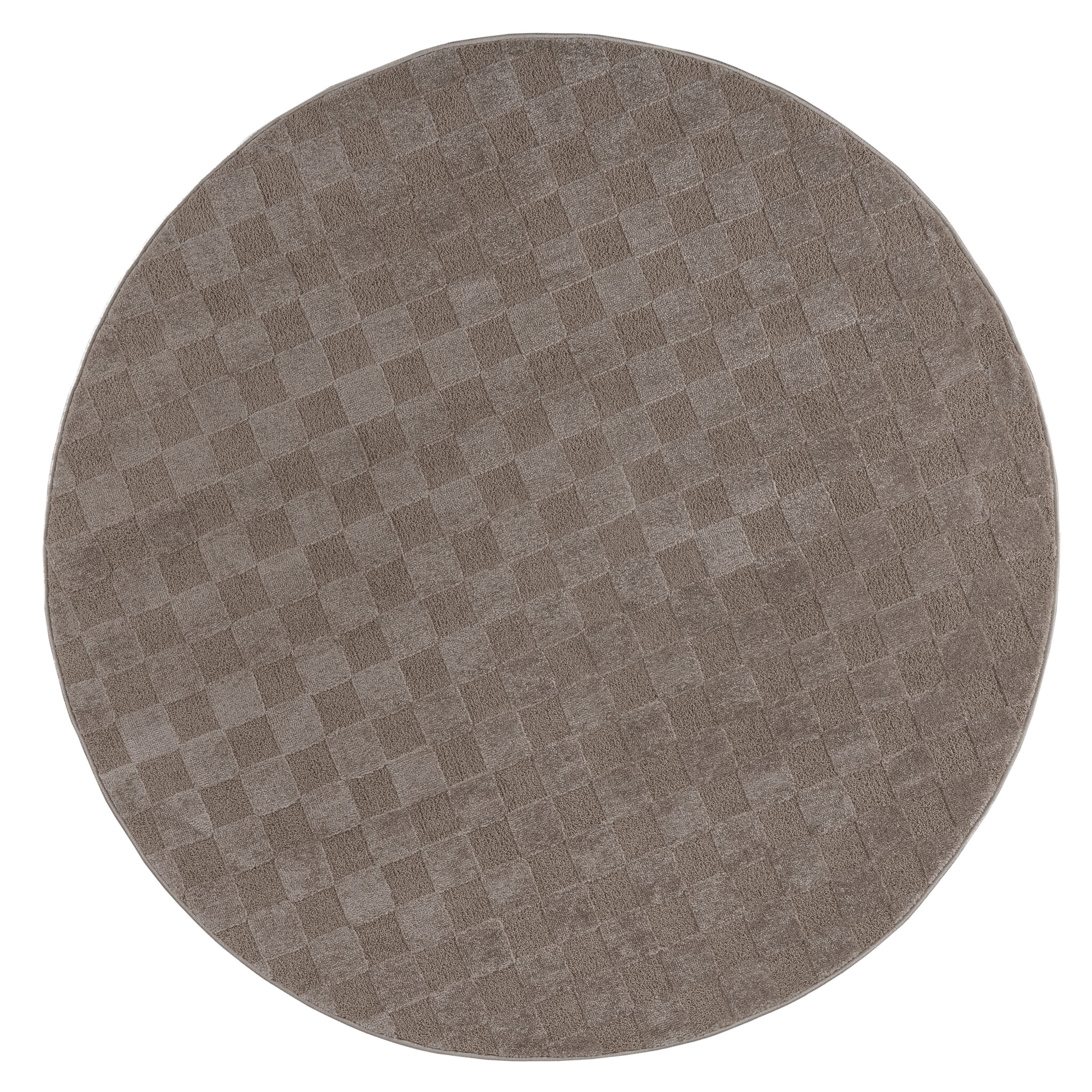 Vivant Chesterfield - Rond Vloerkleed Laagpolig Effen - Taupe