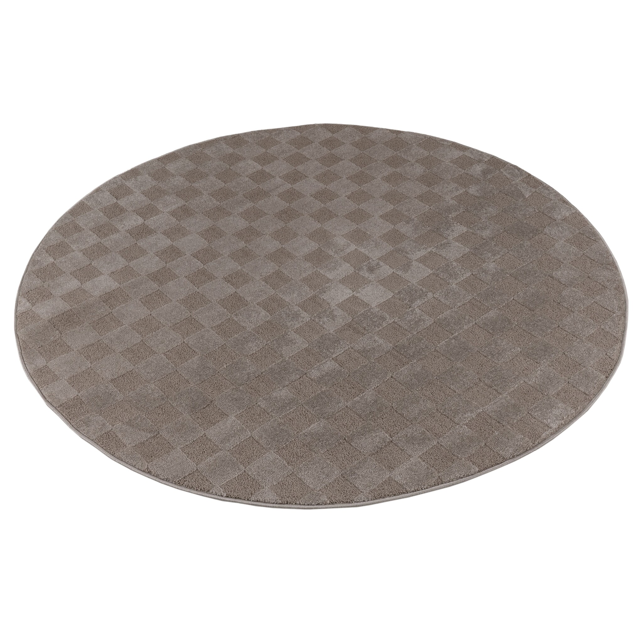 Vivant Chesterfield - Rond Vloerkleed Laagpolig Effen - Taupe