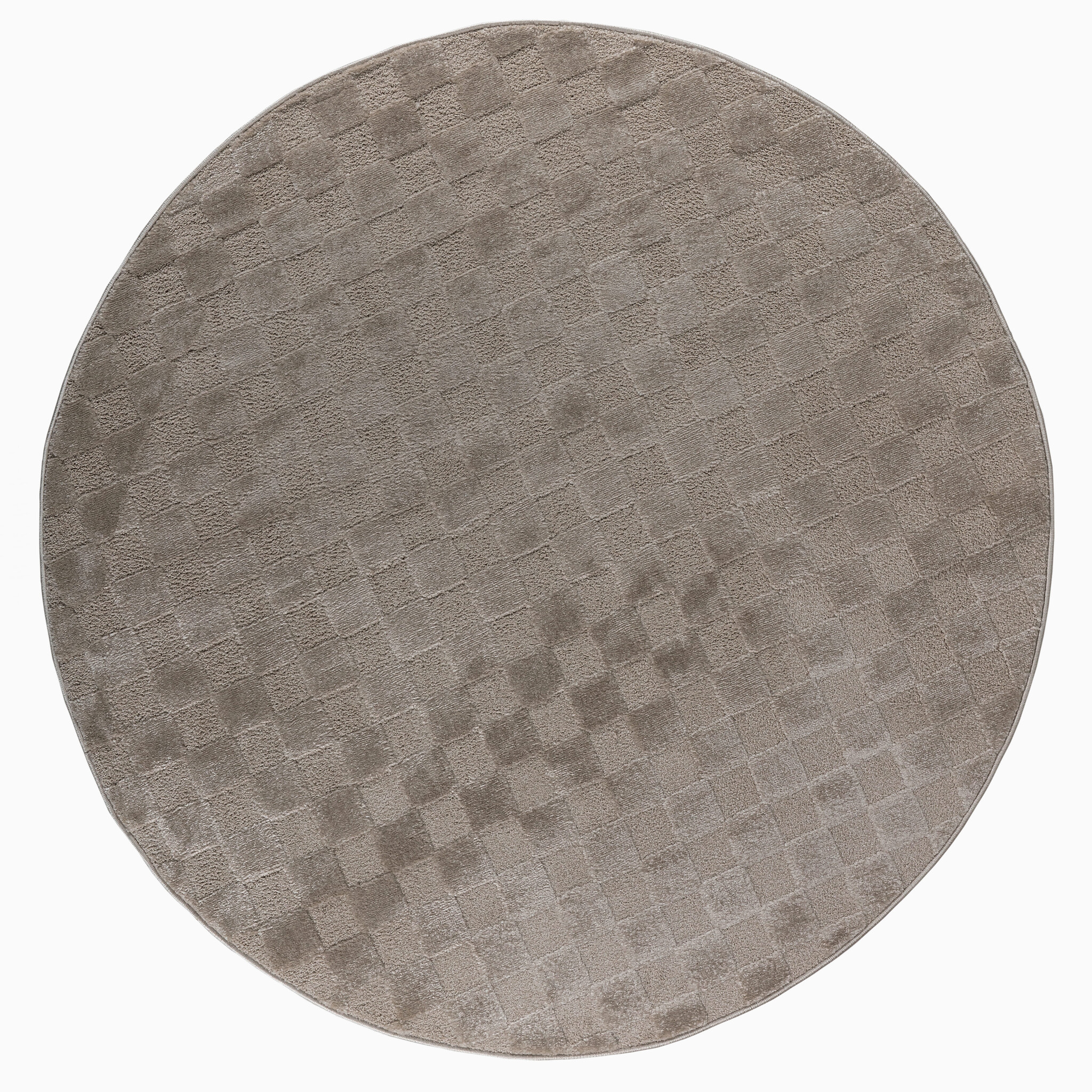 Vivant Chesterfield - Rond Vloerkleed Laagpolig Effen - Beige