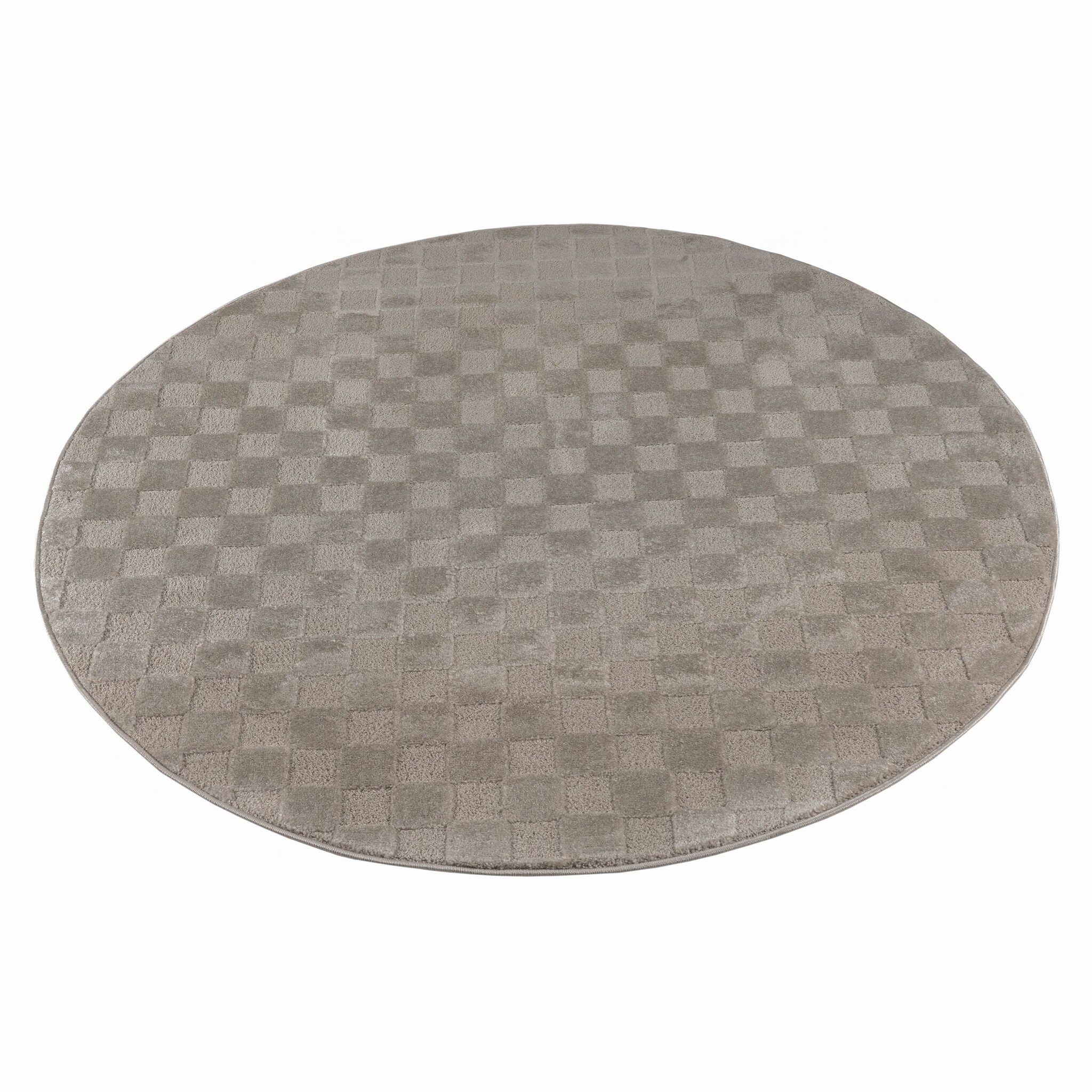 Vivant Chesterfield - Rond Vloerkleed Laagpolig Effen - Beige