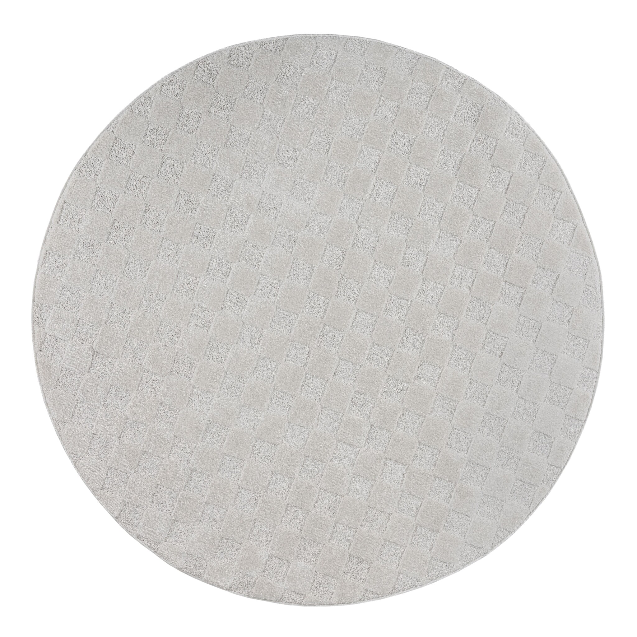 Vivant Chesterfield - Rond Vloerkleed Laagpolig Effen - Creme
