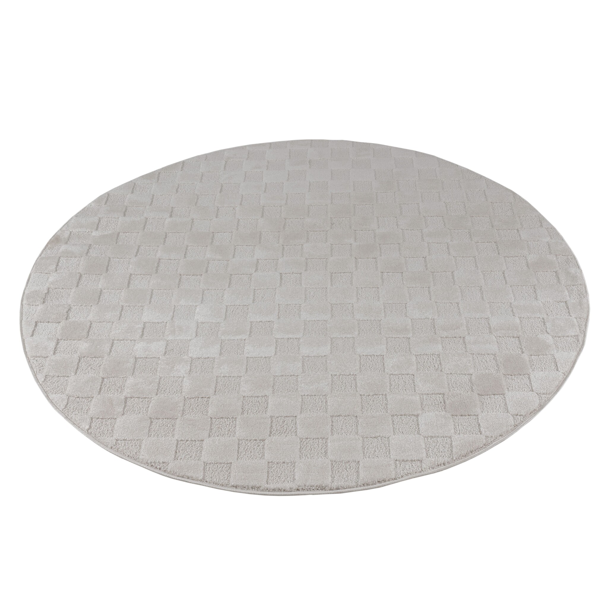 Vivant Chesterfield - Rond Vloerkleed Laagpolig Effen - Creme