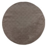 Vivant Japandi Art - Rond Vloerkleed Laagpolig Effen - Taupe